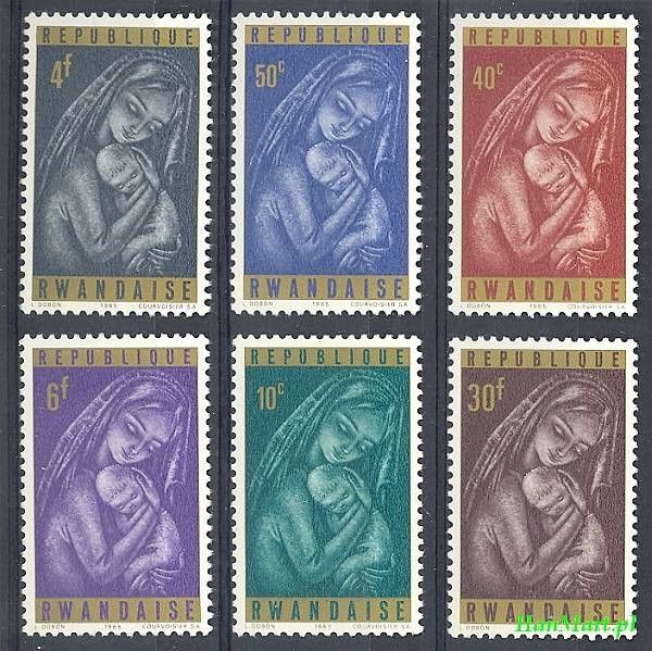 Znaczek Rwanda 1965 Mi 137-142 Czyste **
