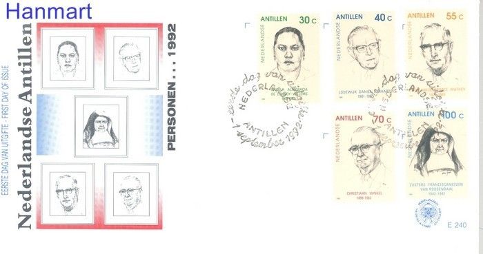 Znaczek Antyle Holenderskie 1992 Mi 754-758 FDC
