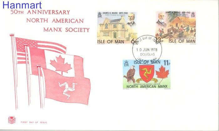 Znaczek Wyspa Man 1978 Mi 129-131 FDC