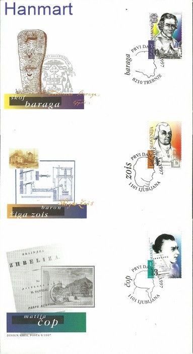 Znaczek Słowenia 1997 Mi 190-192 FDC