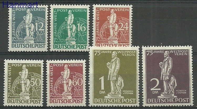 Znaczek Niemcy 1949 Mi 35-41 Z podlepką *