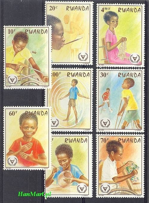 Znaczek Rwanda 1981 Mi 1143-1150 Czyste **