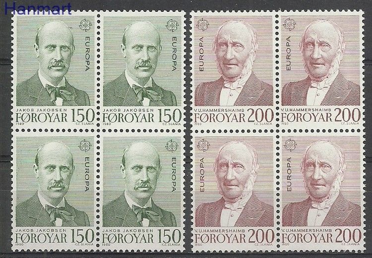 Znaczek Wyspy Owcze 1980 Mi 53-54 Czyste **