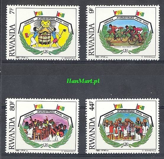 Znaczek Rwanda 1985 Mi 1314-1317 Czyste **