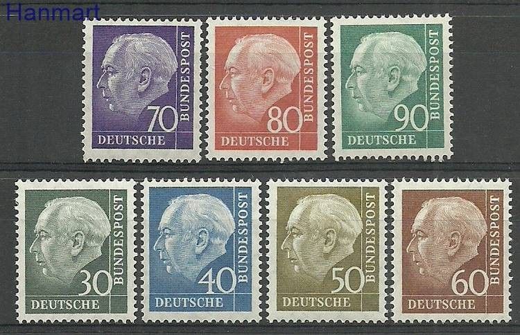 Znaczek Niemcy 1956 Mi 259-265 Czyste **