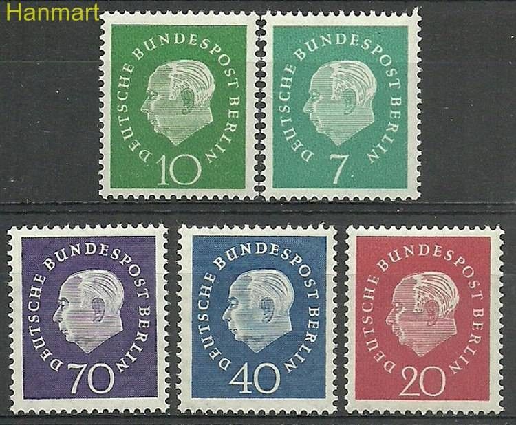 Znaczek Berlin Niemcy 1959 Mi 182-186 Czyste **