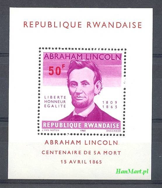 Znaczek Rwanda 1965 Mi bl 3 Czyste **