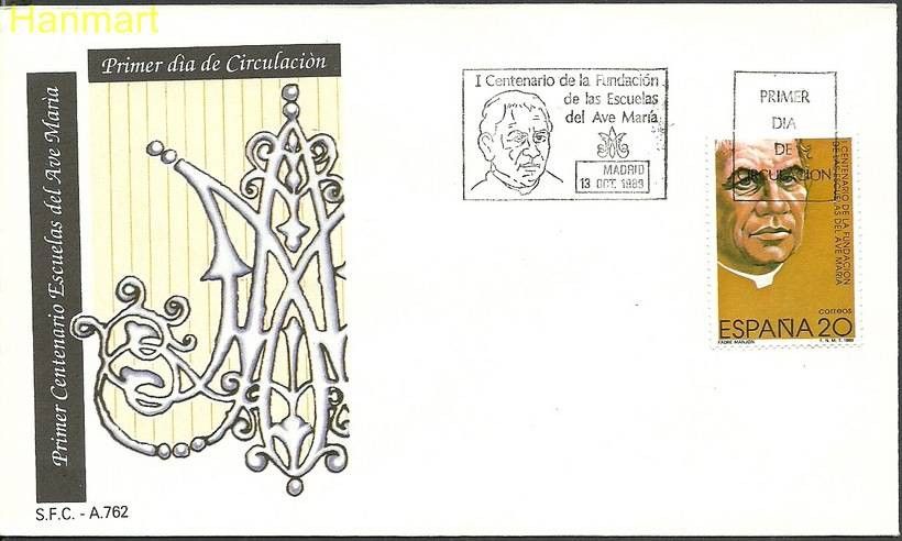 Znaczek Hiszpania 1989 Mi 2908 FDC