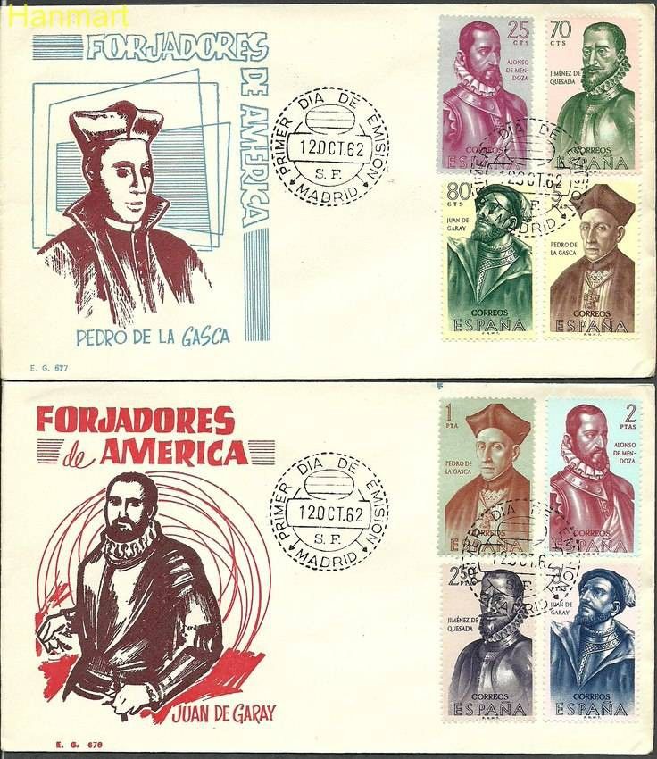 Znaczek Hiszpania 1962 Mi 1346-1353c FDC