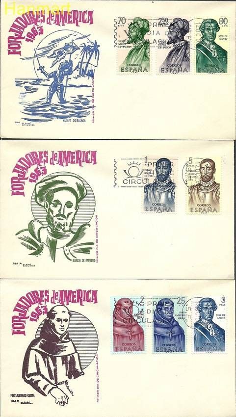 Znaczek Hiszpania 1963 Mi 1418-1425 FDC