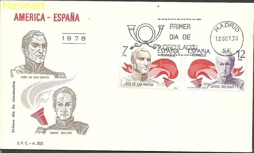 Znaczek Hiszpania 1978 Mi 2381-2382 FDC
