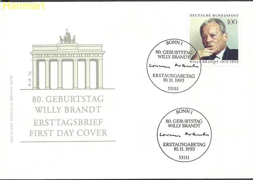Znaczek Niemcy 1993 Mi 1706 FDC