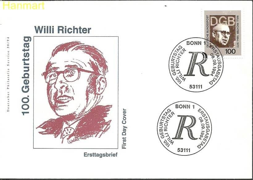 Znaczek Niemcy 1994 Mi 1753 FDC