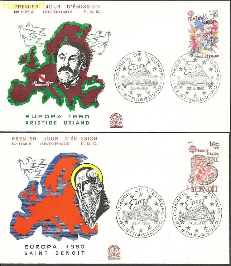 Znaczek Francja 1980 Mi 2202-2203a FDC