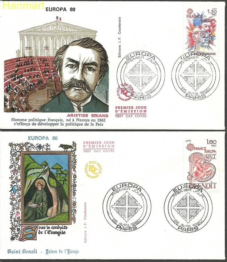 Znaczek Francja 1980 Mi 2202-2203b FDC