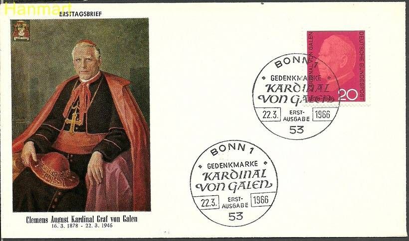 Znaczek Niemcy 1966 Mi 505 FDC