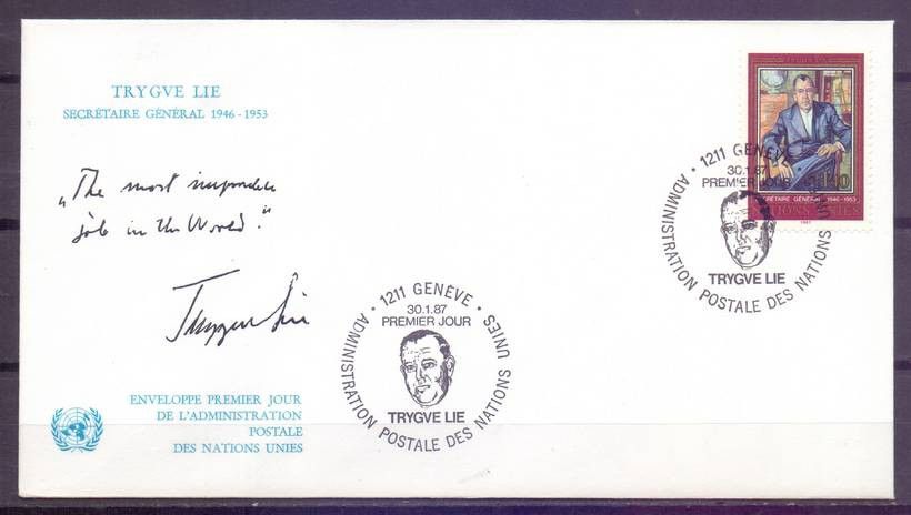 Znaczek Narody Zjednoczone Genewa 1987 Mi 151 FDC