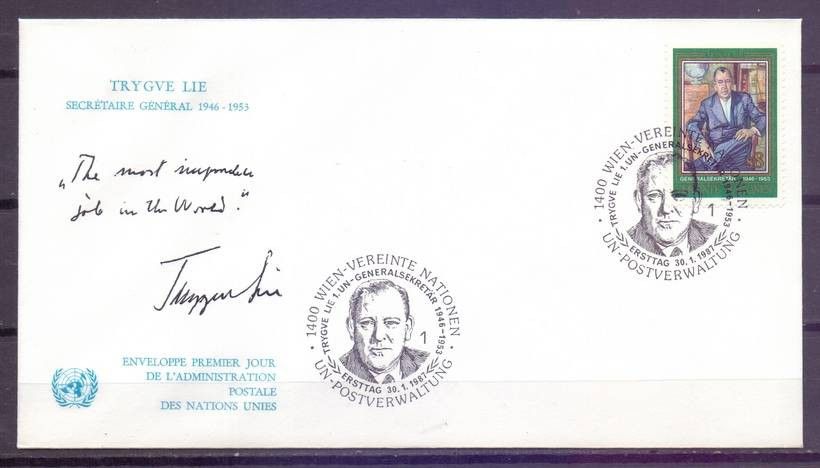 Znaczek Narody Zjednoczone Wiedeń 1987 Mi 68 FDC
