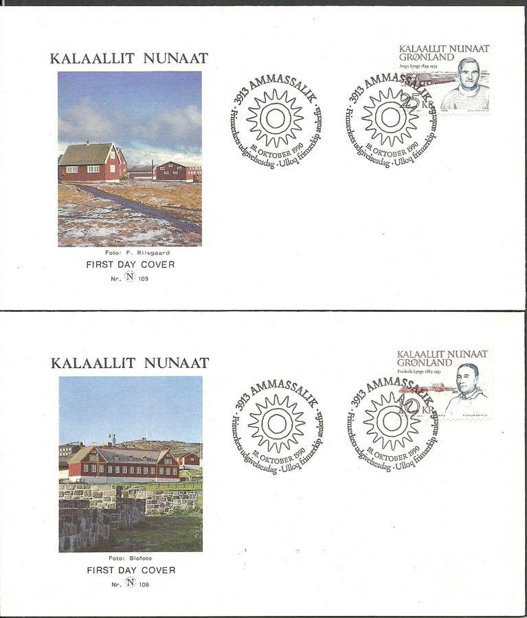 Znaczek Grenlandia 1990 Mi 209-210 FDC