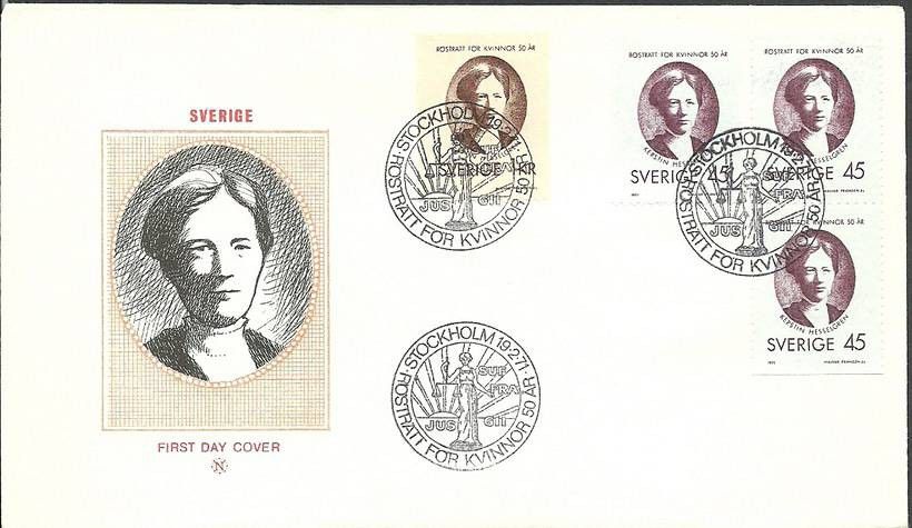 Znaczek Szwecja 1971 Mi 702CDoDu-703C FDC