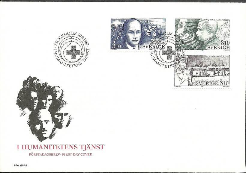 Znaczek Szwecja 1987 Mi 1443-1445 FDC
