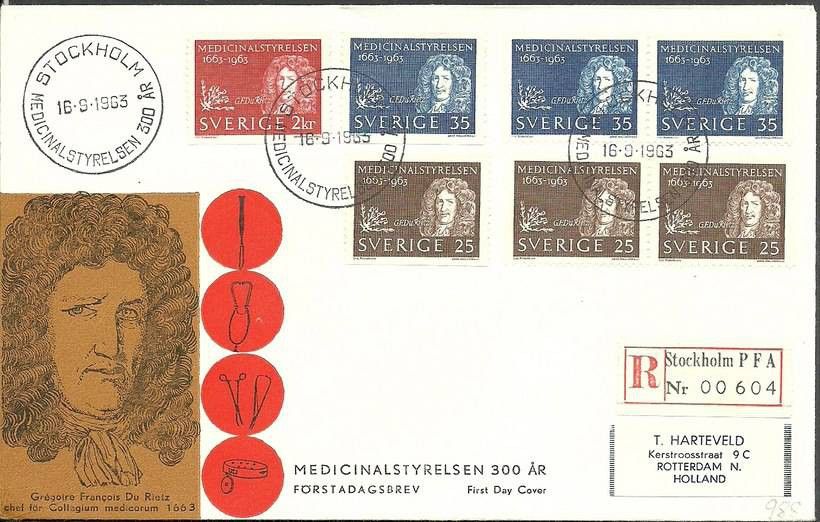 Znaczek Szwecja 1963 Mi adr508-510A FDC