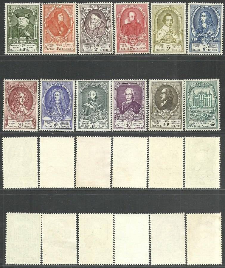 Znaczek Belgia 1952 Mi 929-940 Czyste **