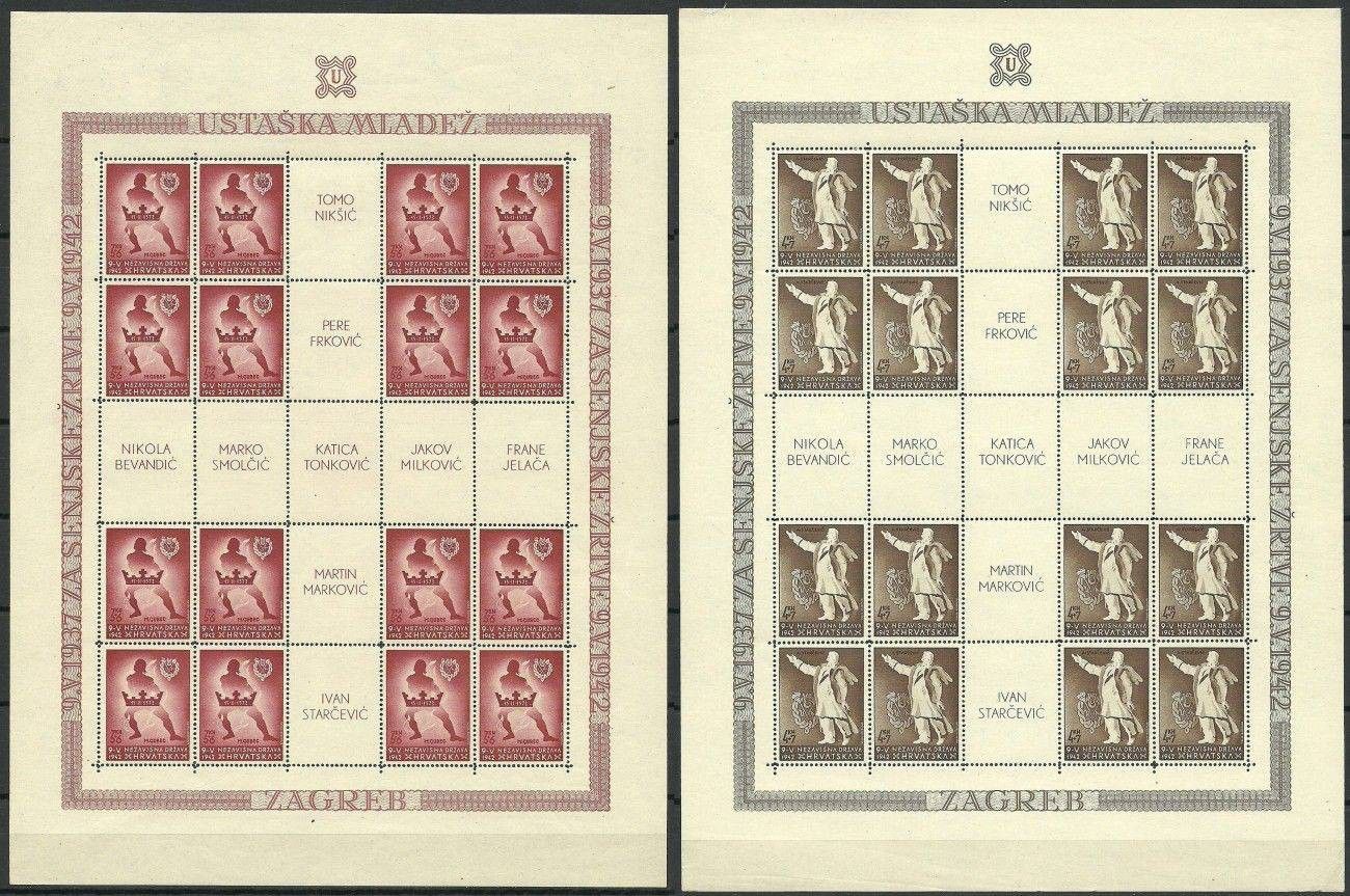Znaczek Chorwacja 1942 Mi ark 91-92 Czyste **