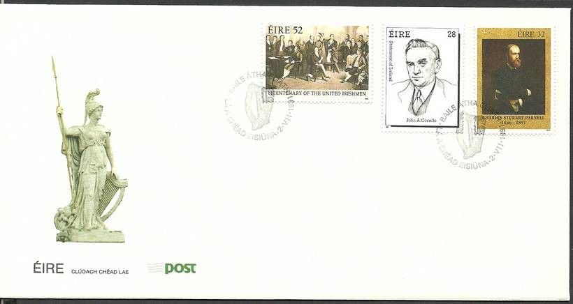 Znaczek Irlandia 1991 Mi 763+764+765 FDC