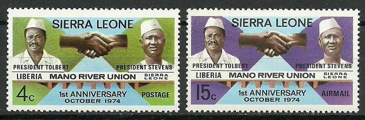 Znaczek Sierra Leone 1975 Mi 564-565 Czyste **