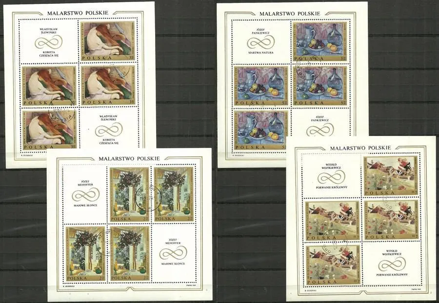 Znaczek Polska 1969 Mi ark 1941-1948 Fi bl 57-64 Stemplowane