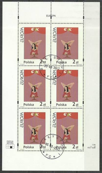 Polska 2002 Mi ark 3972 Fi ark 3822 Stemplowane