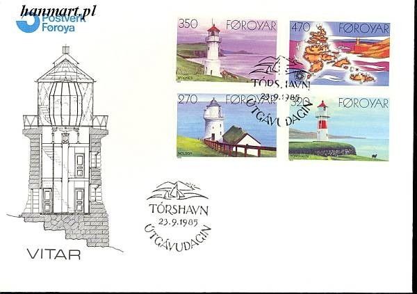 Znaczek Wyspy Owcze 1985 Mi 121-124 FDC