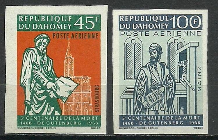 Znaczek Dahomej 1968 Mi 344-345B Czyste **