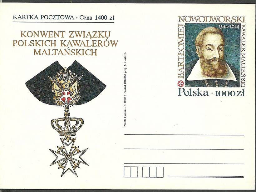 Znaczek Polska 1992 Fi Cp 1028 Całostka pocztowa