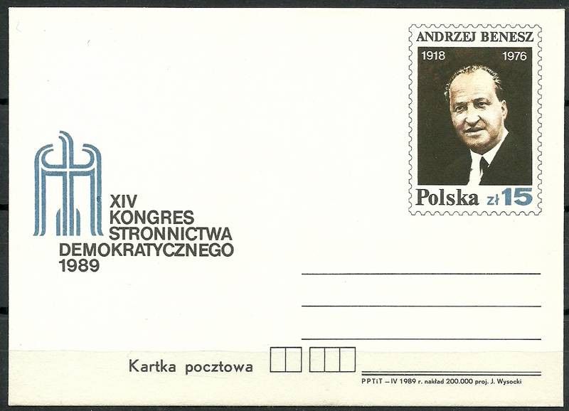 Znaczek Polska 1989 Mi 993 Całostka pocztowa