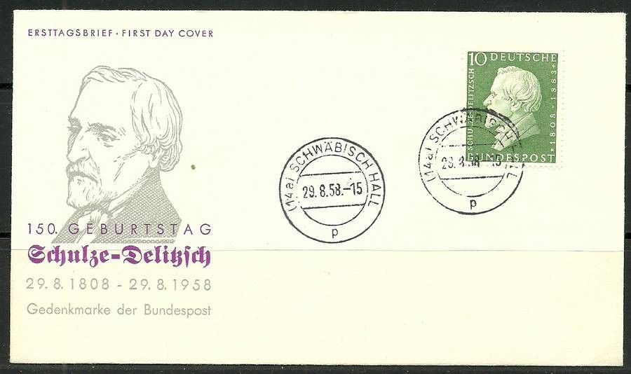 Znaczek Niemcy 1958 Mi 293 FDC