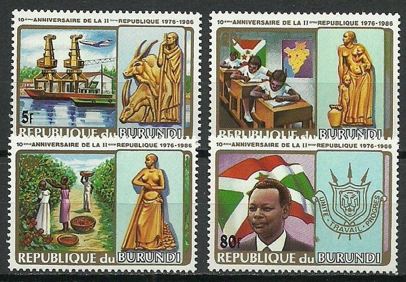 Znaczek Burundi 1986 Mi I-IV Czyste **
