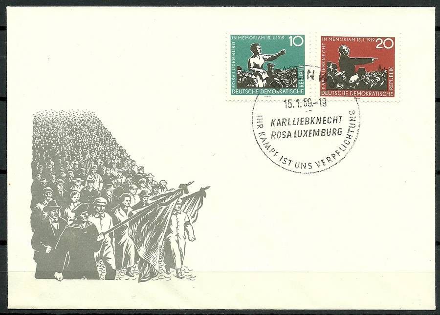 Znaczek NRD / DDR 1959 Mi 674-675 FDC
