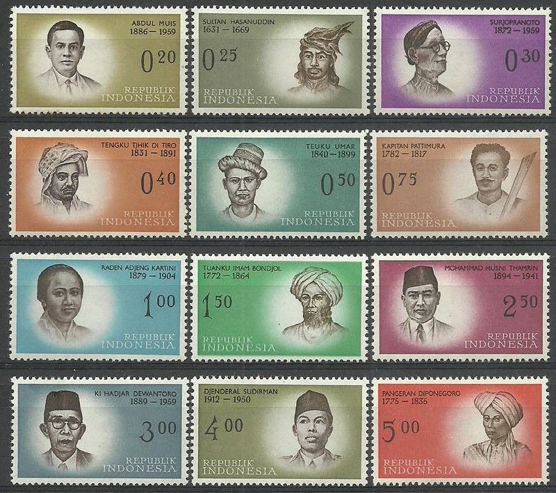 Znaczek Indonezja 1961 Mi 307-318 Czyste **
