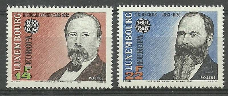 Znaczek Luksemburg 1992 Mi 1293-1294 Czyste **