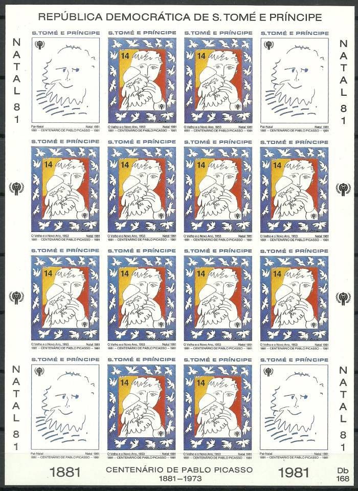 Znaczek Wyspy Św. Tomasza i Książęca 1981 Mi ark 714B Czyste **