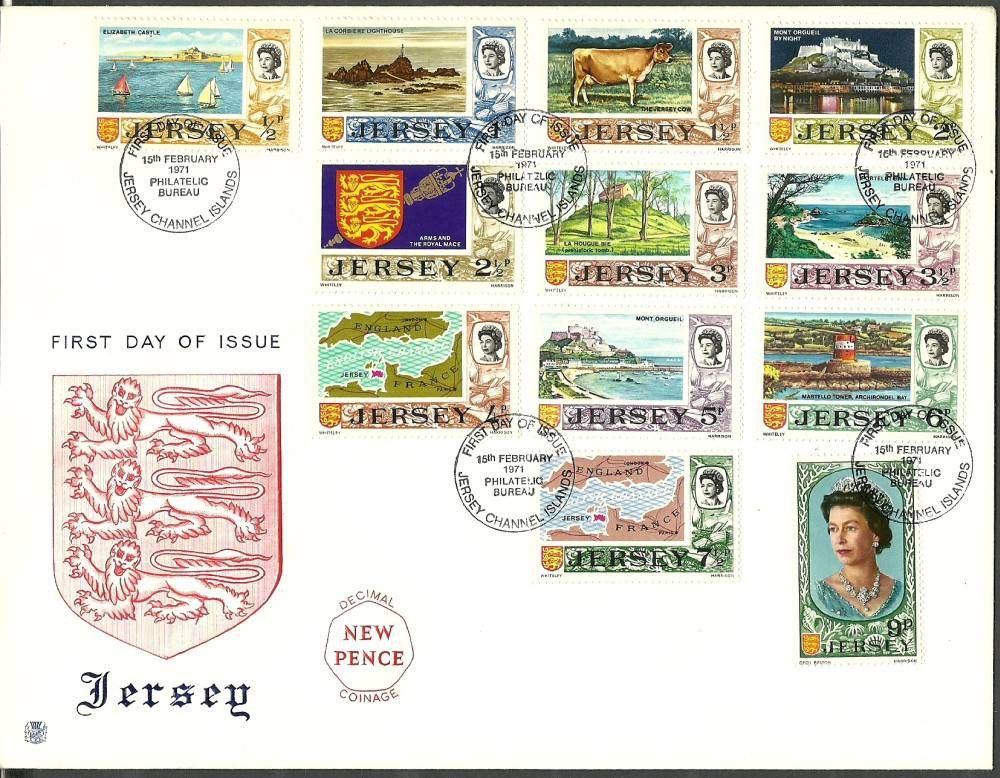 Znaczek Jersey 1970 Mi 34-45 FDC