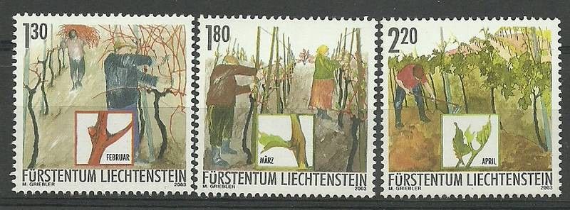 Znaczek Liechtenstein 2003 Mi 1311-1313 Czyste **