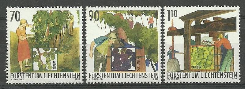 Znaczek Liechtenstein 2003 Mi 1322-1324 Czyste **