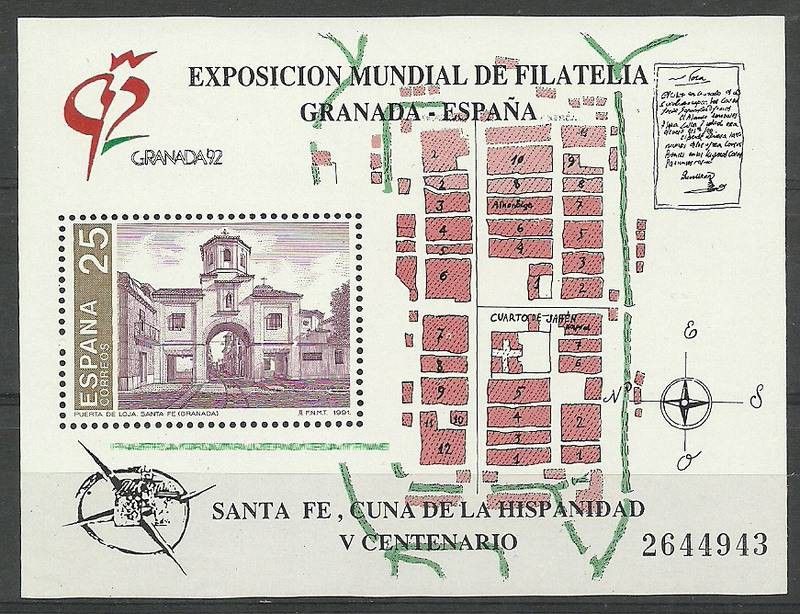 Znaczek Hiszpania 1991 Mi bl 39 Czyste **