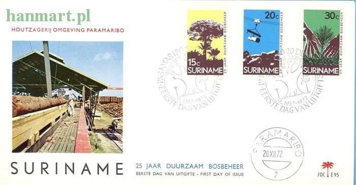 Znaczek Surinam 1972 Mi 643-645 FDC