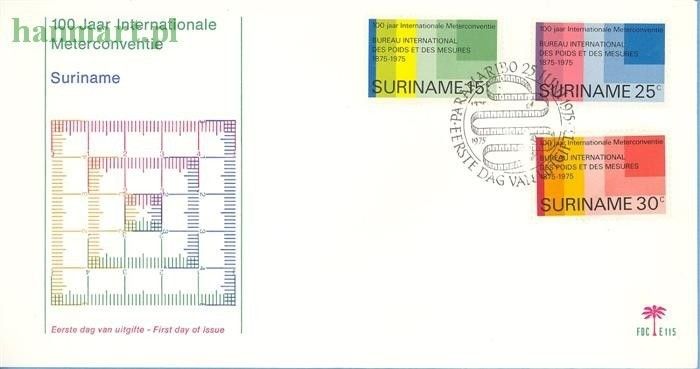 Znaczek Surinam 1975 Mi 695-697 FDC