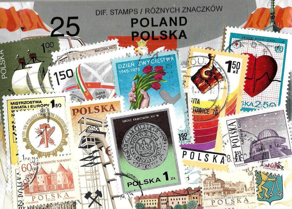 Znaczek Pakiet filatelistyczny POLSKA 25 znaczkow