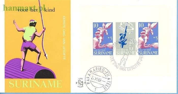 Znaczek Surinam 1969 Mi bl 9 FDC
